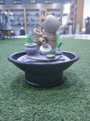 20x18.5cm 전통적인 대나무 가정 실내 장식 거실 탁상 실내 분수 Polyresin 협력 업체