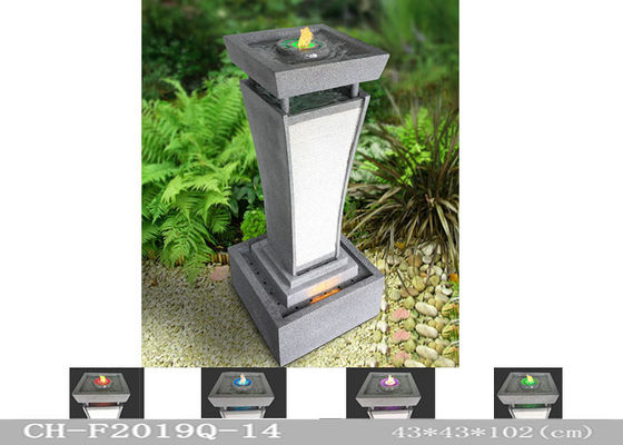 Sandstone Colourful Led Light Water Fountain Rectangle Column 협력 업체